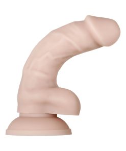 Evolved Real Supple Poseable 6 In. Realistic Silicone Dildo With Balls Beige