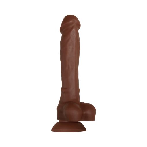 Evolved Real Supple Poseable 8.25 In. Realistic Silicone Dildo With Balls Brown - Image 3