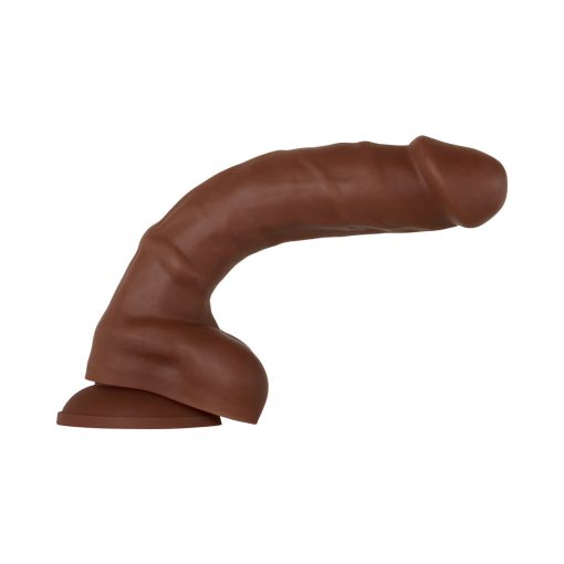 Evolved Real Supple Poseable 8.25 In. Realistic Silicone Dildo With Balls Brown - Image 6