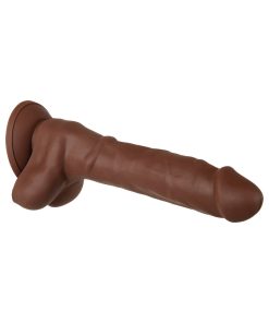 Evolved Real Supple Poseable 8.25 In. Realistic Silicone Dildo With Balls Brown