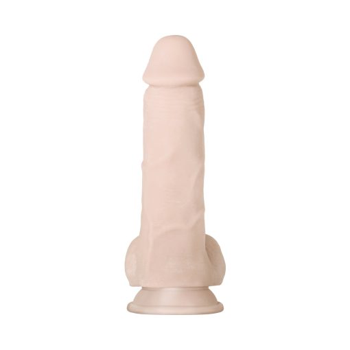 Evolved Real Supple Girthy Poseable 8.5 In. Realistic Dildo With Balls Beige - Image 6