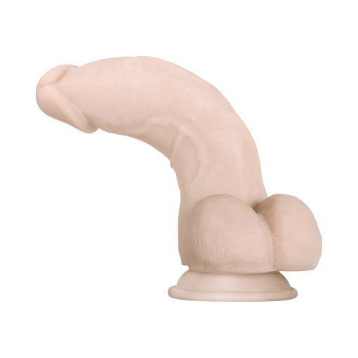 Evolved Real Supple Girthy Poseable 8.5 In. Realistic Dildo With Balls Beige - Image 7