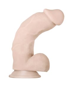 Evolved Real Supple Girthy Poseable 8.5 In. Realistic Dildo With Balls Beige