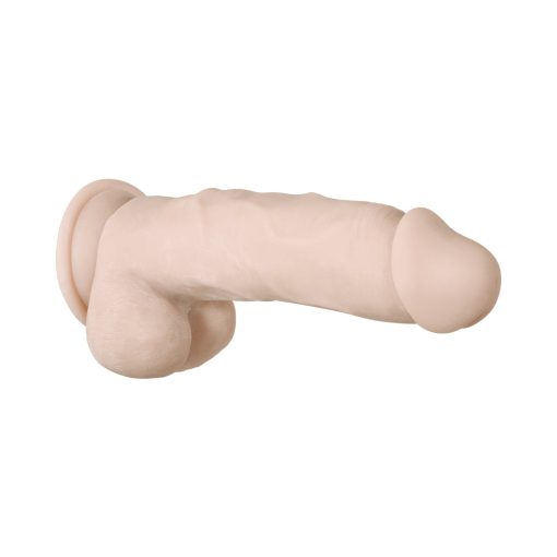 Evolved Real Supple Girthy Poseable 8.5 In. Realistic Dildo With Balls Beige - Image 9