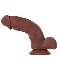 Evolved Real Supple Girthy Poseable 8.5 In. Realistic Dildo With Balls Brown