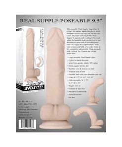 Evolved Real Supple Poseable 9.5 In. Realistic Dildo With Balls Beige