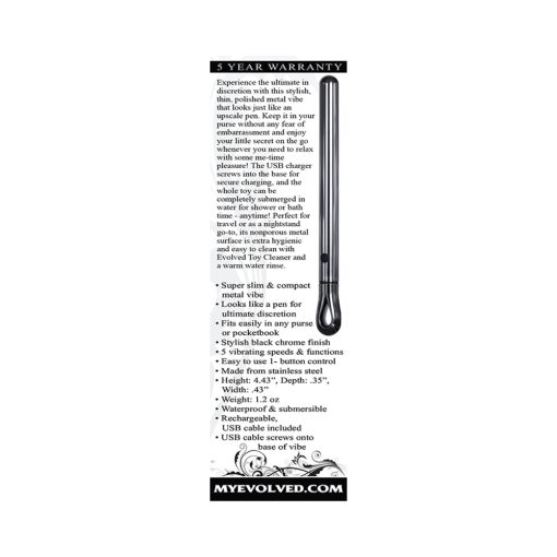 Evolved Pen Pal Rechargeable Metal Pen Vibrator Chrome - Image 9