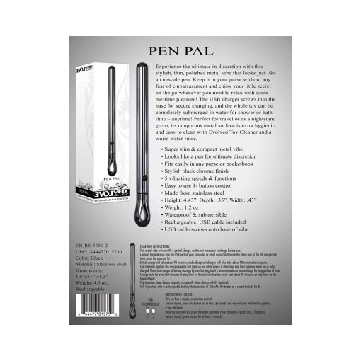 Evolved Pen Pal Rechargeable Metal Pen Vibrator Chrome - Image 10