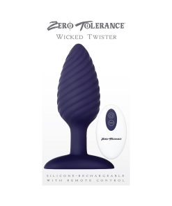 Zero Tolerance Wicked Twister Textured Vibrating Silicone Anal Plug Purple