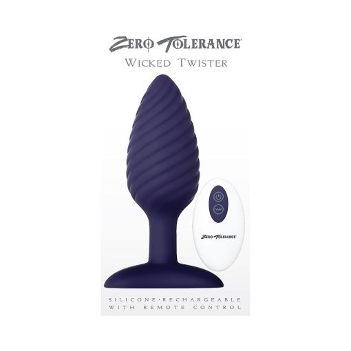 Zero Tolerance Wicked Twister Textured Vibrating Silicone Anal Plug Purple - Image 9