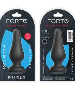 Forto F-21 Tear Drop Silicone Anal Plug Medium Black