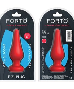 Forto F-21 Tear Drop Silicone Anal Plug Medium Red