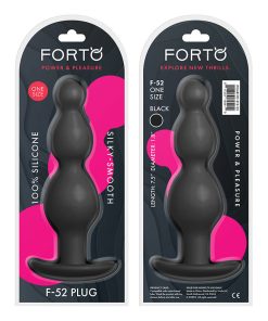 Forto F-52 Cone Beads Silicone Anal Plug Black