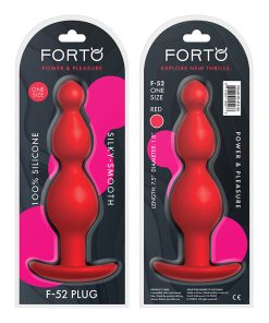 Forto F-52 Cone Beads Silicone Anal Plug Red