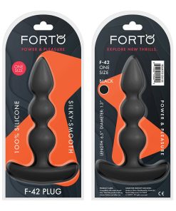 Forto F-42 Spiral Beads Silicone Anal Plug Black