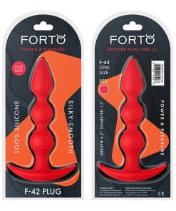 Forto F-42 Spiral Beads Silicone Anal Plug Red