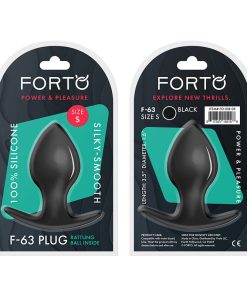 Forto F-63 Rattler Spade Silicone Anal Plug Small Black