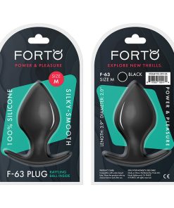 Forto F-63 Rattler Spade Silicone Anal Plug Medium Black