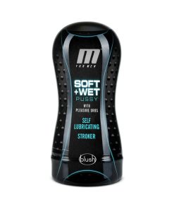 M For Men Soft + Wet Pussy With Pleasure Orbs Self-Lubricating Vagina Stroker Beige