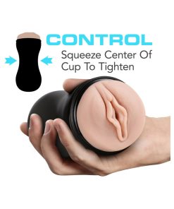 M For Men Soft + Wet Pussy With Pleasure Orbs Self-Lubricating Vagina Stroker Beige