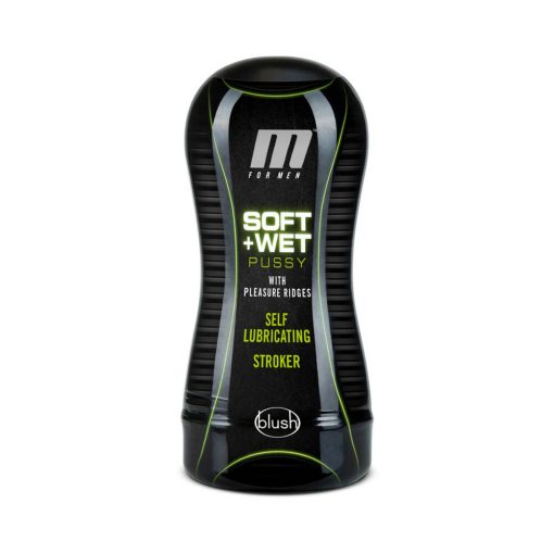 M For Men Soft + Wet Pussy With Pleasure Ridges Self-Lubricating Vagina Stroker Beige - Image 2