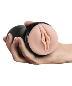 M For Men Soft + Wet Pussy With Pleasure Ridges Self-Lubricating Vagina Stroker Beige