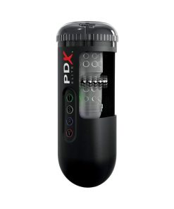 Pdx Elite Moto Blower Rechargeable Thrusting Vibrating Suction Masturbator Clear/Black