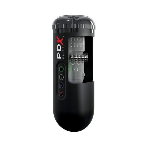 Pdx Elite Moto Blower Rechargeable Thrusting Vibrating Suction Masturbator Clear/Black - Image 6