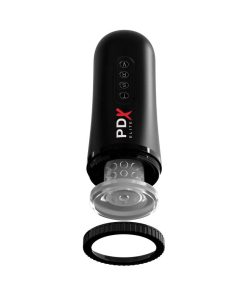 Pdx Elite Moto Blower Rechargeable Thrusting Vibrating Suction Masturbator Clear/Black