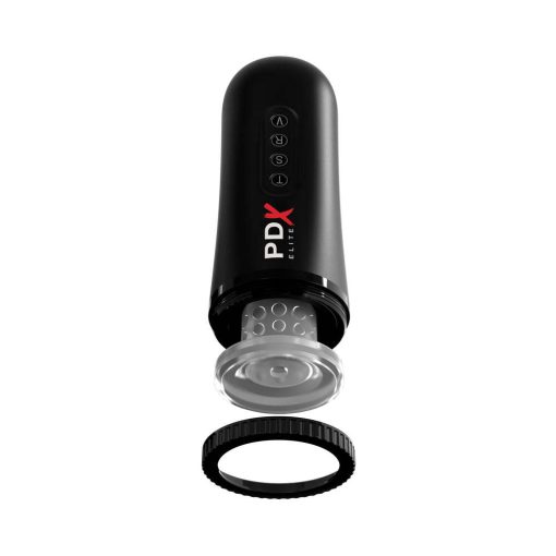 Pdx Elite Moto Blower Rechargeable Thrusting Vibrating Suction Masturbator Clear/Black - Image 7