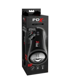 Pdx Elite Moto Stroker Rechargeable Thrusting Vibrating Masturbator Clear/Black