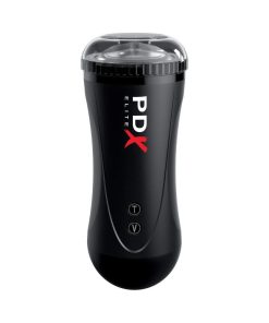 Pdx Elite Moto Stroker Rechargeable Thrusting Vibrating Masturbator Clear/Black