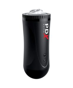 Pdx Elite Moto Stroker Rechargeable Thrusting Vibrating Masturbator Clear/Black