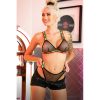 Fantasy Lingerie Vibes I'D Hit That Fishnet Bralette & Panty Black M/L