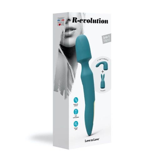 Love To Love R-Evolution Rechargeable 3-In-1 Wand Vibrator Blue