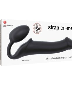 Strap-On-Me Semi-Realistic Bendable Silicone Strap-On Black L