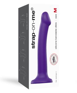 Strap-On-Me Bendable Dual-Density Silicone Suction Cup Dildo Purple M