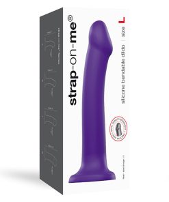 Strap-On-Me Bendable Dual-Density Silicone Suction Cup Dildo Purple L