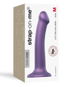 Strap-On-Me Metallic Shine Collection Soft Single-Density Silicone Dildo Purple M