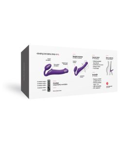 Strap-On-Me Rechargeable Remote-Controlled Silicone Vibrating Bendable Strap-On Purple L