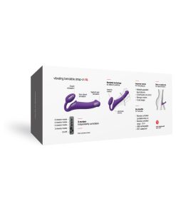Strap-On-Me Rechargeable Remote-Controlled Silicone Vibrating Bendable Strap-On Purple Xl