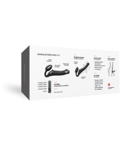 Strap-On-Me Rechargeable Remote-Controlled Silicone Vibrating Bendable Strap-On Black L