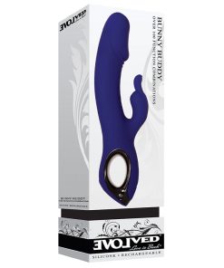 Evolved Bunny Buddy Rechargeable Silicone Rabbit Vibrator Blue