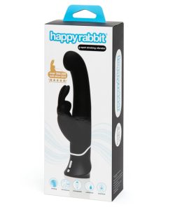 Happy Rabbit G-Spot Stroking Rechargeable Silicone Rabbit Vibrator Black