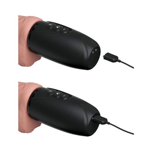 King Cock Plus 6.5 In. Thrusting Cock With Balls Rechargeable Realistic Vibrator Beige - Image 9