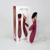 Metis Touch Panel Rabbit Vibrator – Dual Stimulation Silicone Toy (Wine Red)