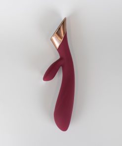 Metis Touch Panel Rabbit Vibrator – Dual Stimulation Silicone Toy (Wine Red)