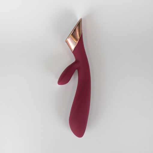 Metis Touch Panel Rabbit Vibrator – Dual Stimulation Silicone Toy (Wine Red) - Image 2