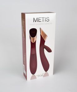 Metis Touch Panel Rabbit Vibrator – Dual Stimulation Silicone Toy (Wine Red)