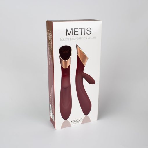 Metis Touch Panel Rabbit Vibrator – Dual Stimulation Silicone Toy (Wine Red) - Image 4